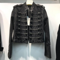 Retro Military Style Denim Jacket - Festigal