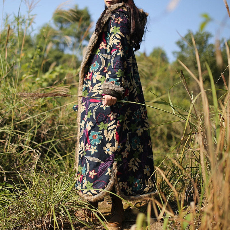 Vintage Style Extra Long Length Autumn and Winter Coat - Festigal