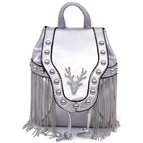 Embellished Stag Tassel Crossbody Bag - Festigal
