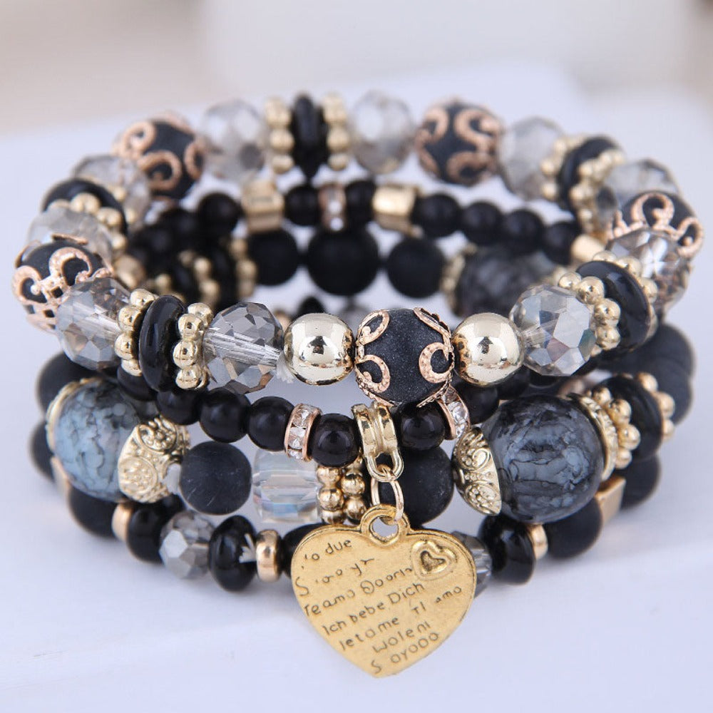 4 Heart Charm Beads Bracelets - Festigal