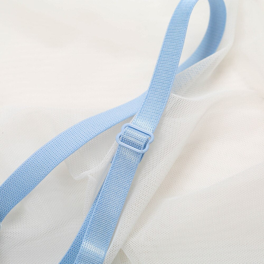 Blue Flower Mesh Lace Corset - Festigal