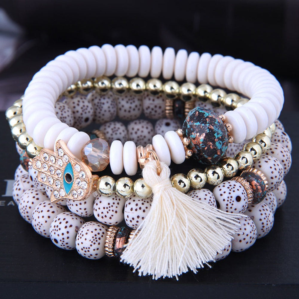 4 Heart Charm Beads Bracelets - Festigal