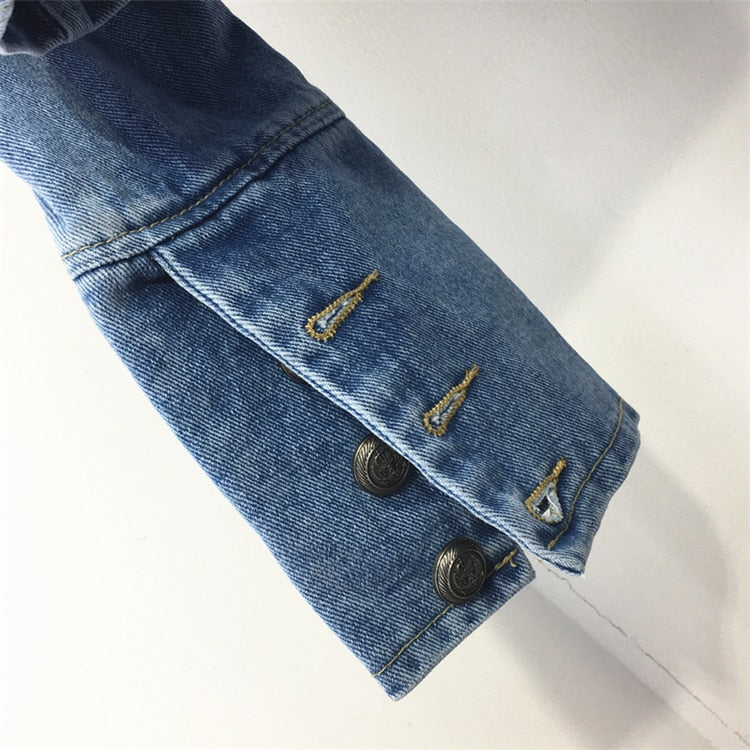 Retro Military Style Denim Jacket - Festigal