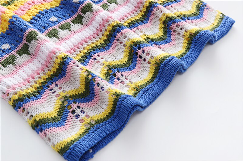 Colourful Striped Knitted/Crochet Dress - Festigal