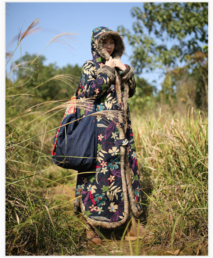 Vintage Style Extra Long Length Autumn and Winter Coat - Festigal