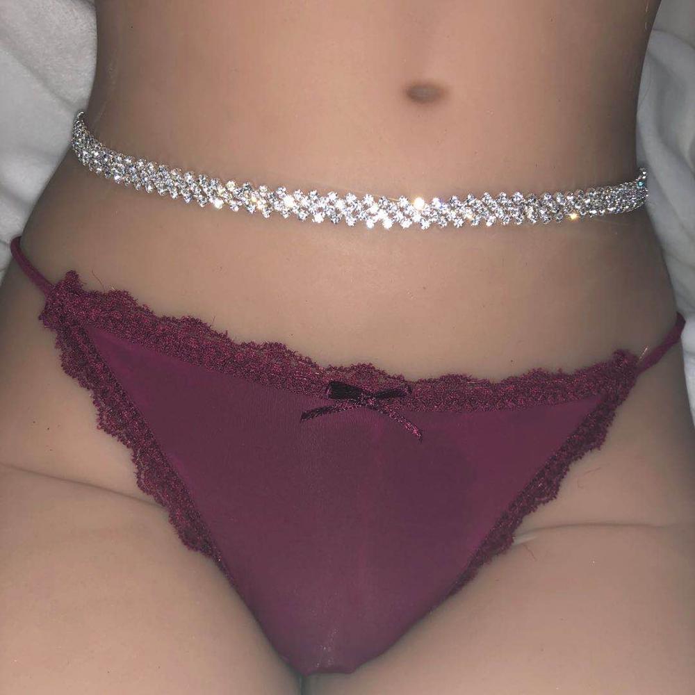 Shiny Silver Crystal Waist Chain - Festigal