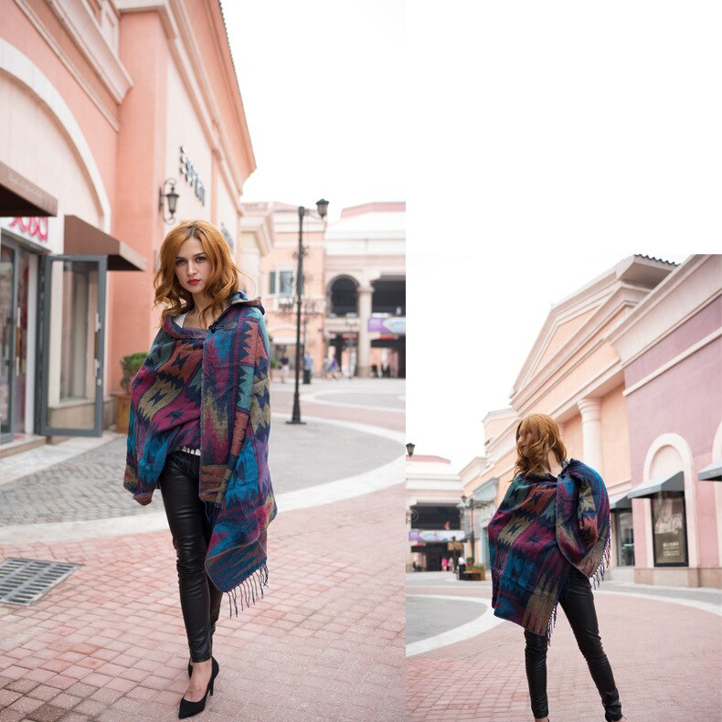 Aztec Style Multifunction Poncho - Festigal
