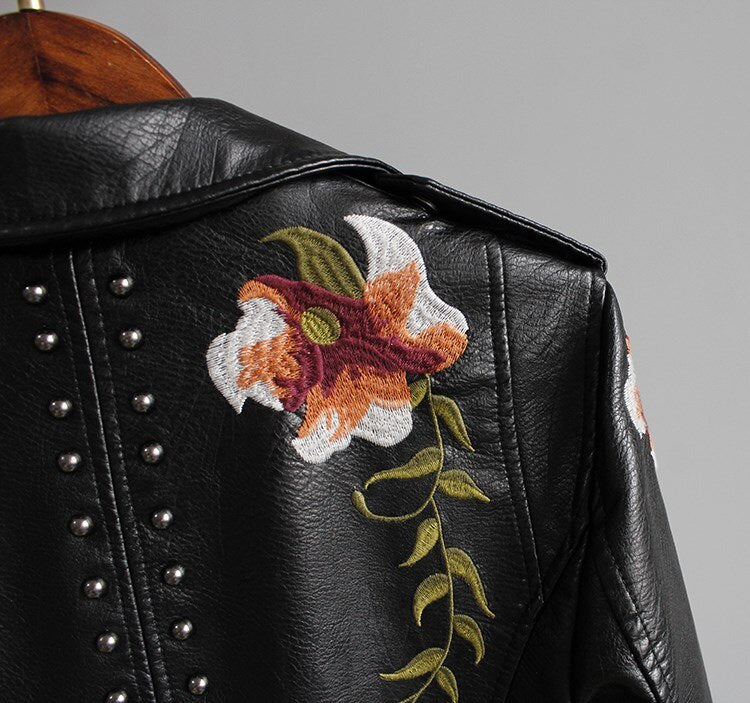 Bikers Jacket with a Floral Twist - Festigal