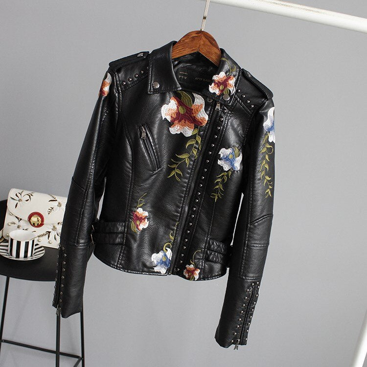 Bikers Jacket with a Floral Twist - Festigal