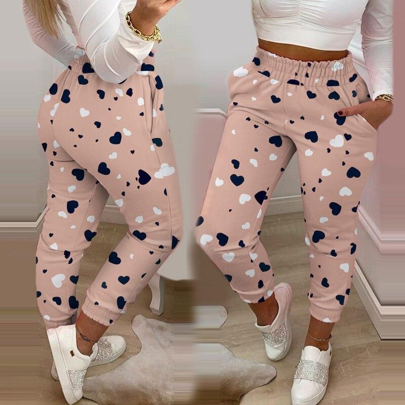 Heart Printed Slimline Harem Pants - Festigal