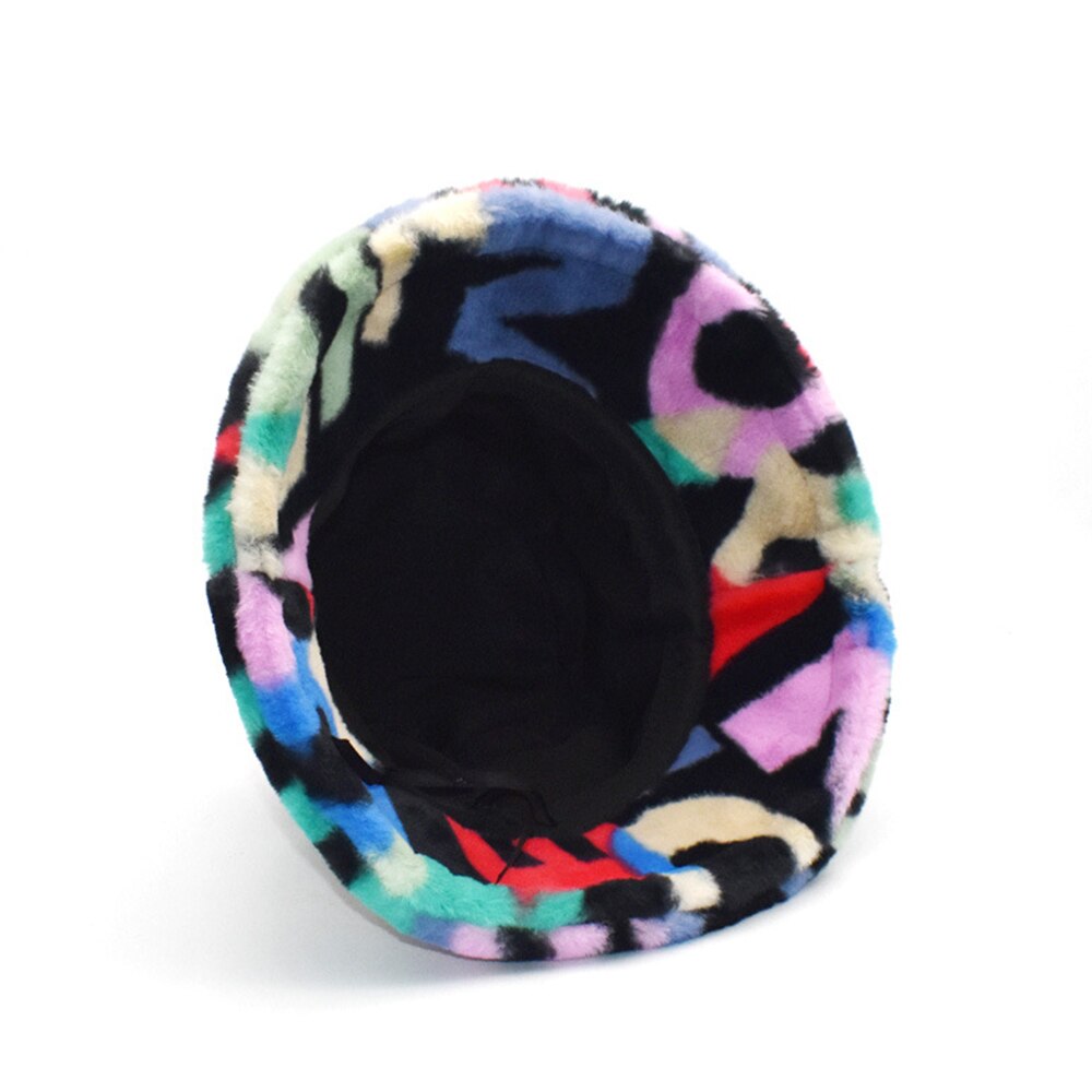 Rainbow Letter Fur Bucket Hat - Festigal