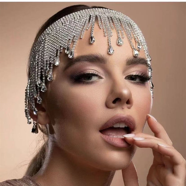 Ethereal Rhinestone Tassel Headband - Festigal