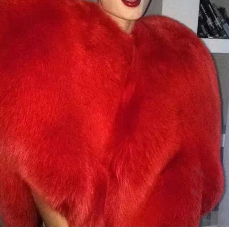 Statement Faux Fur Heart Cape - Festigal