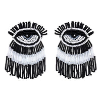 Evil Eye Beaded Tassel Earrings - Festigal