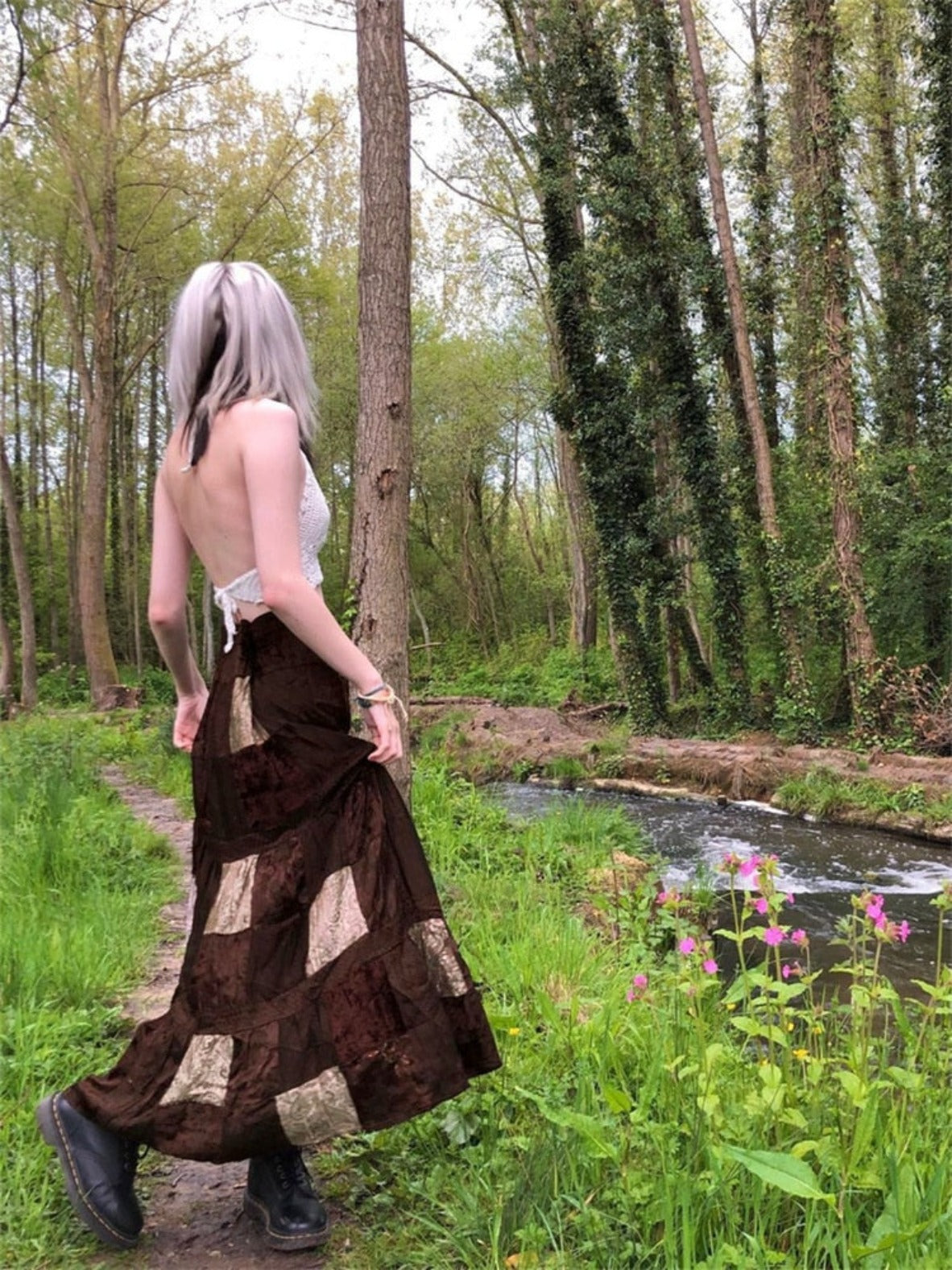 Long Velvet Autumn Skirt - Festigal