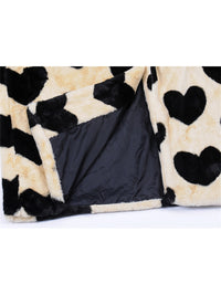 Faux Fur Heart Long Winter Coat - Festigal