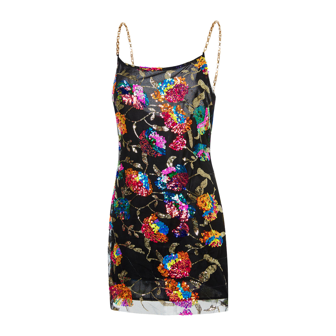 Backless Embellished Chain Strap Dress - Festigal