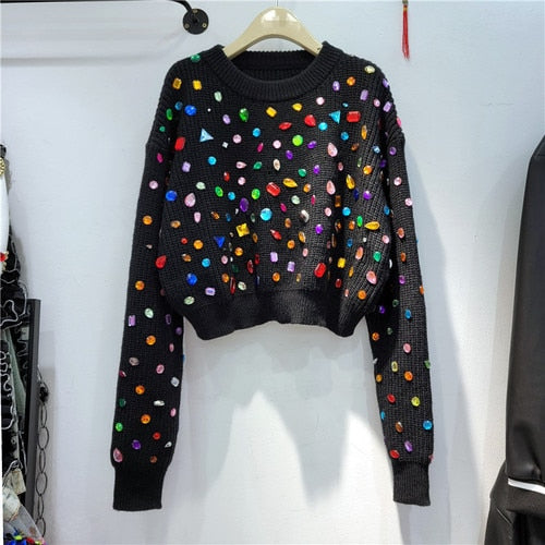 Bejewelled Crop Jumper - Festigal