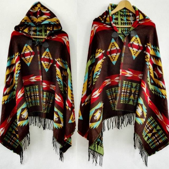 Aztec Style Multifunction Poncho - Festigal