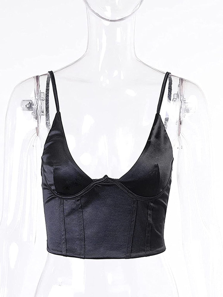Clubwear Plunge Corset Style Top - Festigal