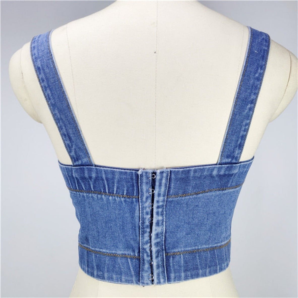 All Denim Cami Corset Top - Festigal