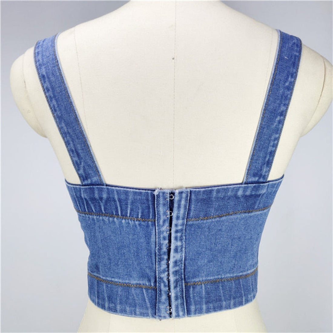 All Denim Cami Corset Top - Festigal