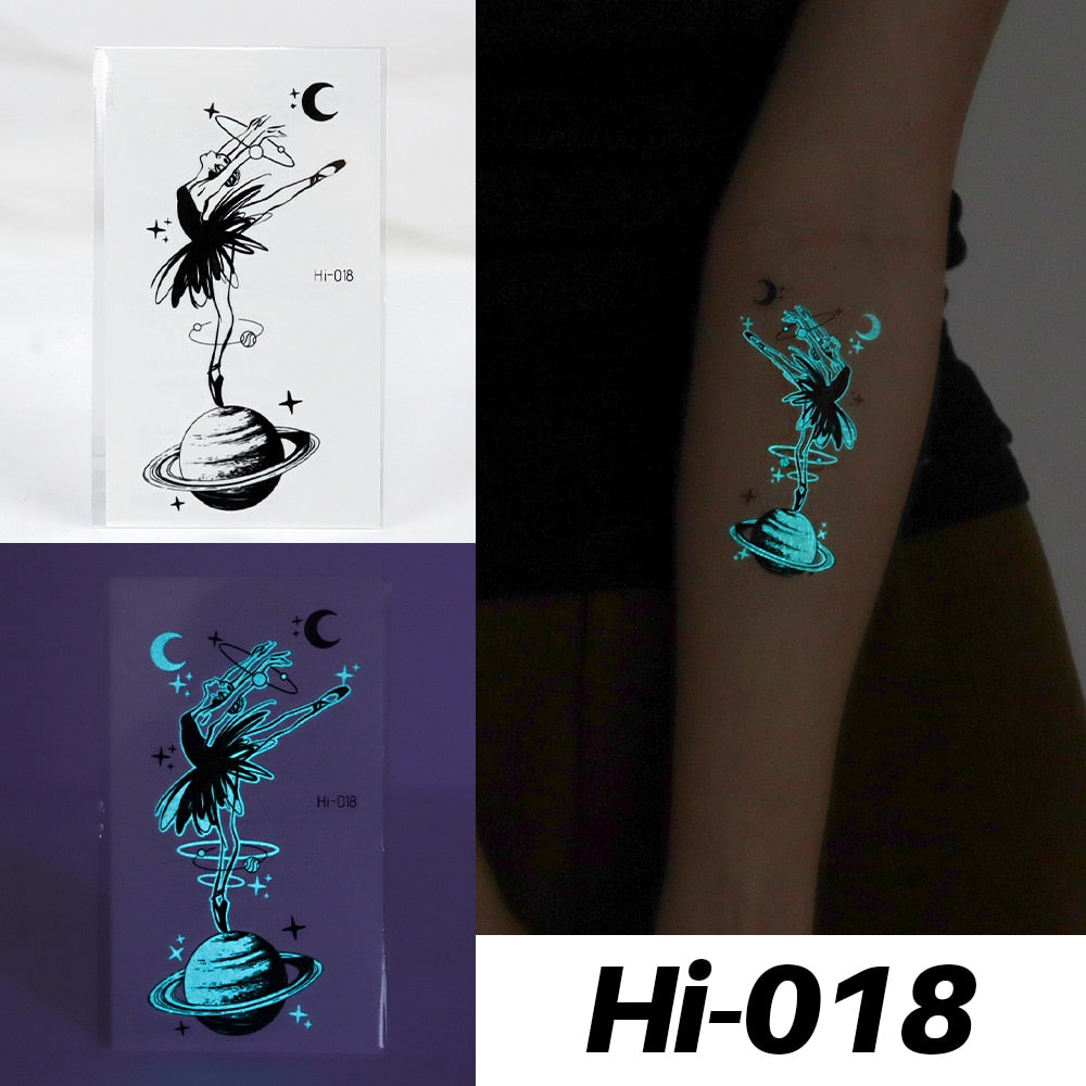 Blue Luminous Tattoo Stickers - Festigal
