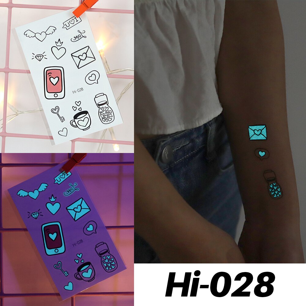 Blue Luminous Tattoo Stickers - Festigal