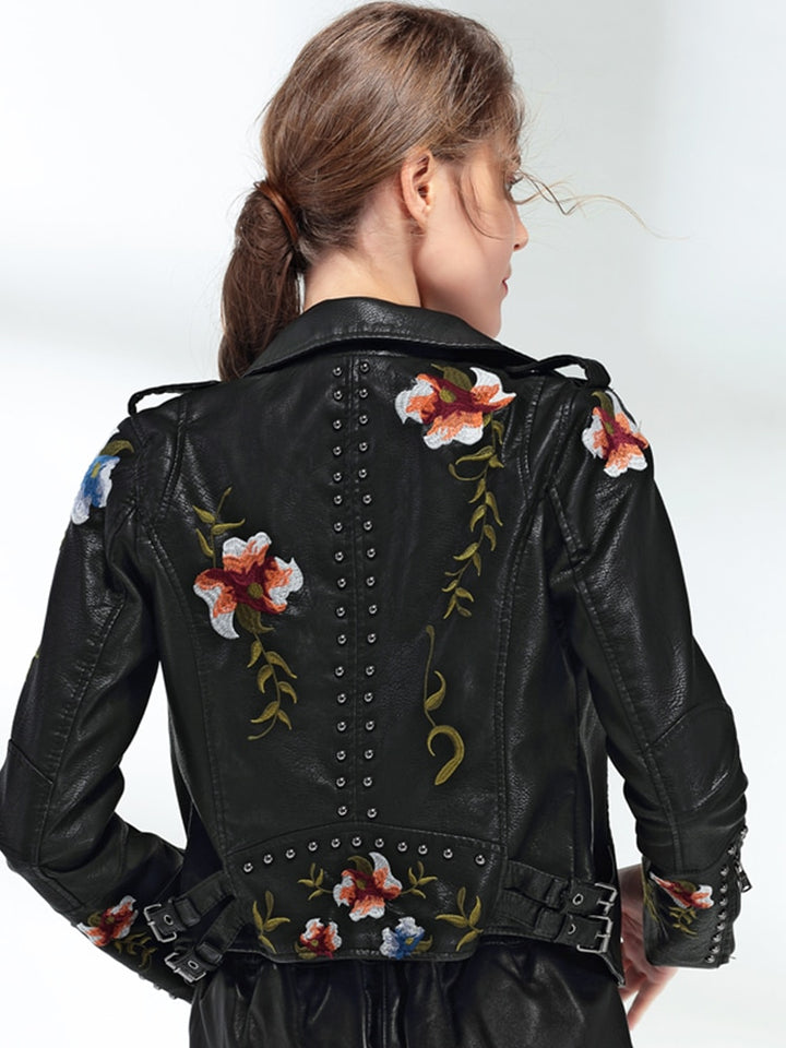 Bikers Jacket with a Floral Twist - Festigal
