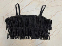 Western Rhinestone Tassel Skirt & Top Set - Festigal