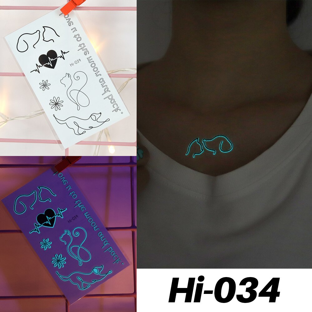 Blue Luminous Tattoo Stickers - Festigal