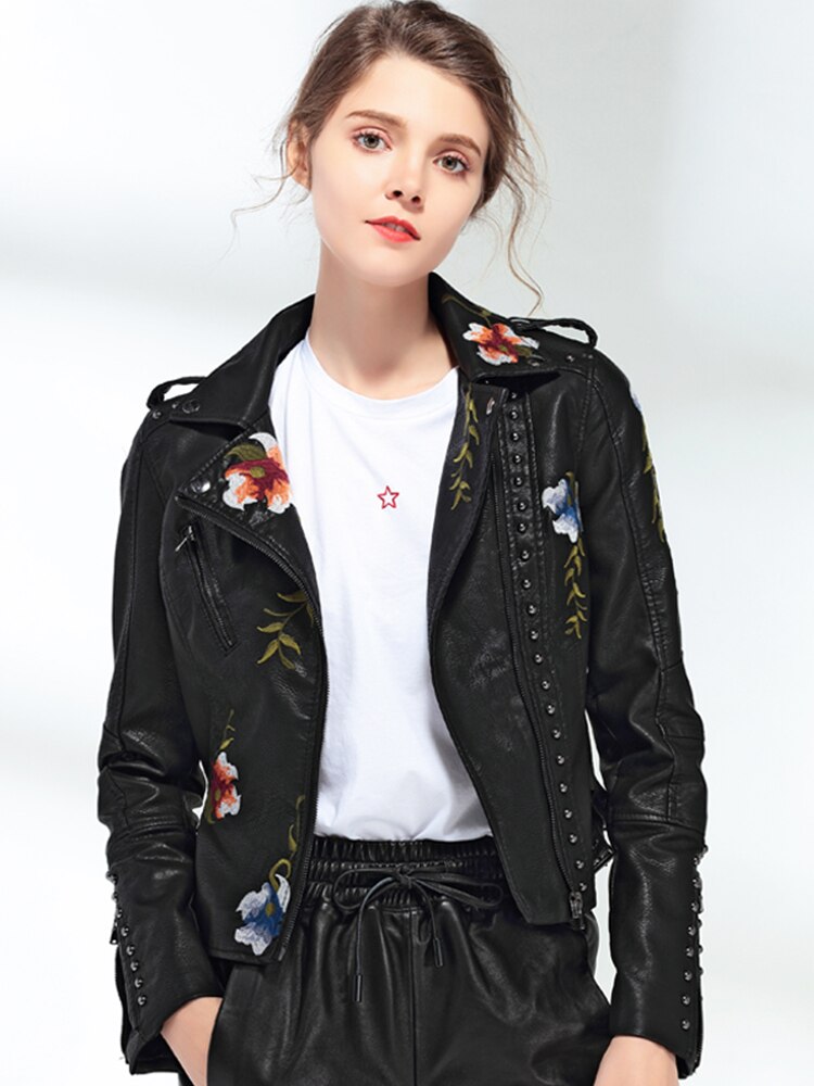 Bikers Jacket with a Floral Twist - Festigal