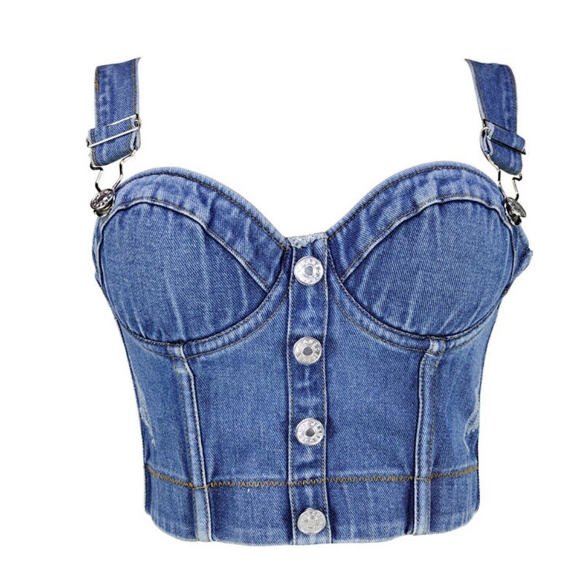All Denim Cami Corset Top - Festigal