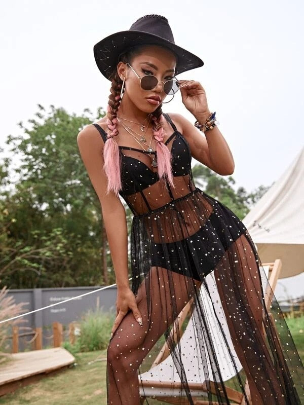 Transparent Mesh Dress - Festigal