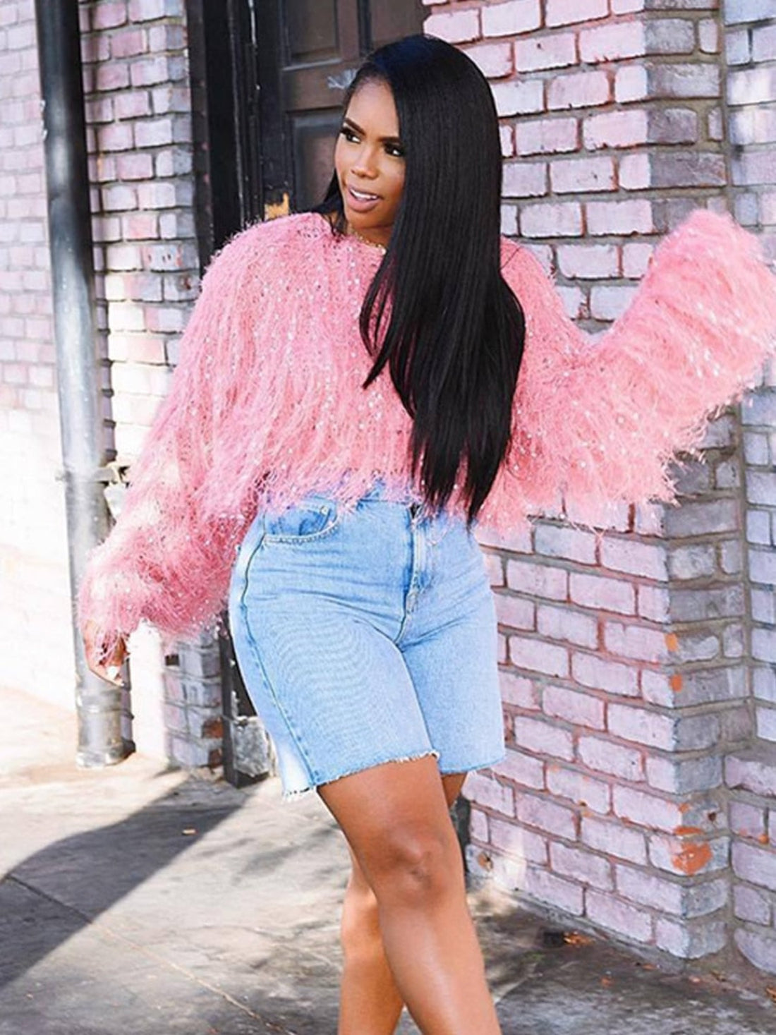 Shaggy Knitted Sparkly Jumper - Festigal