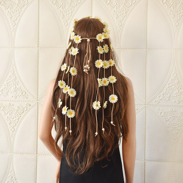 Daisy Flower Garland Festival Crown Tiara - Festigal