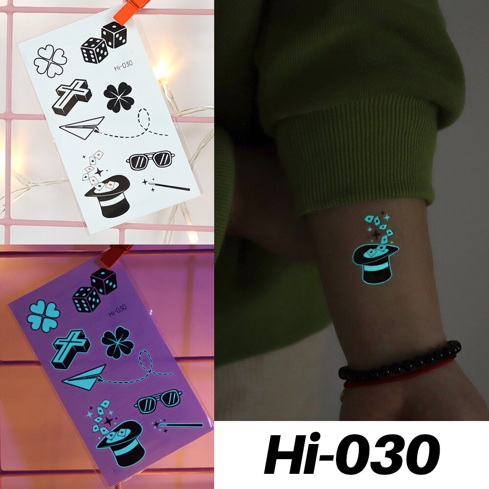 Blue Luminous Tattoo Stickers - Festigal