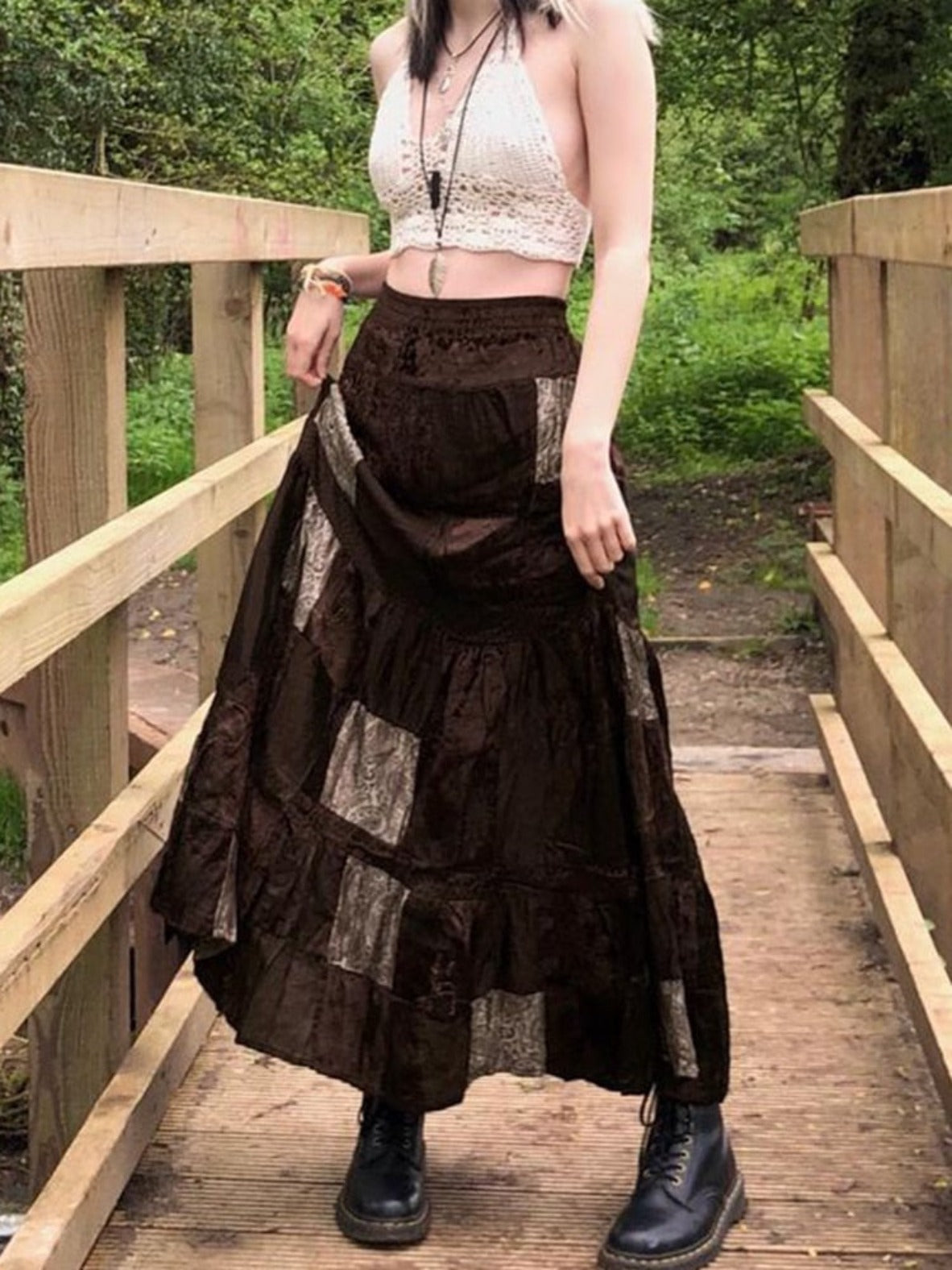 Long Velvet Autumn Skirt - Festigal