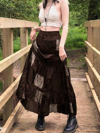 Long Velvet Autumn Skirt - Festigal