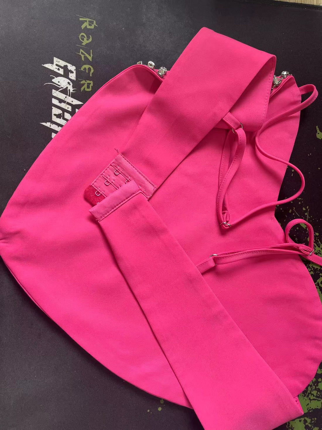 Heart Shaped Rhinestone Crop Top - Festigal