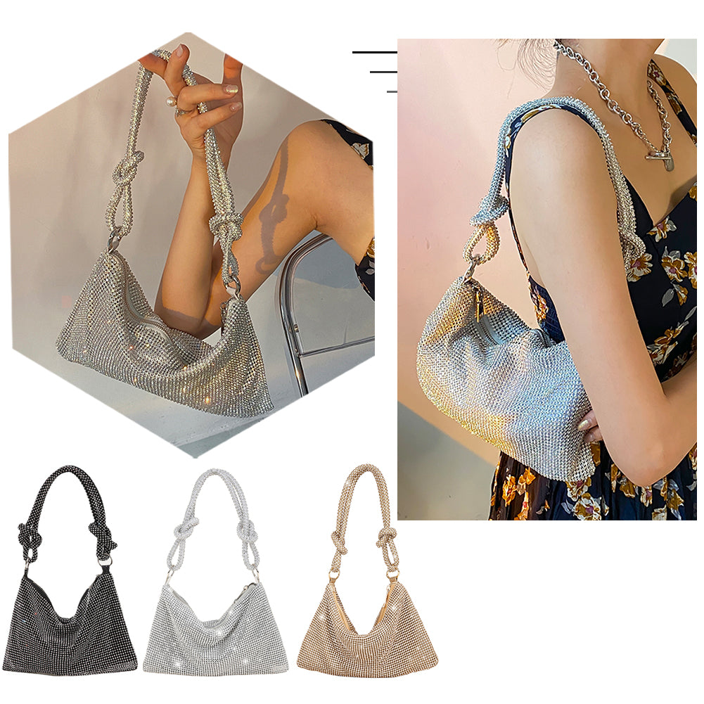 Shiny Rhinestones Evening Clutch Bag - Festigal
