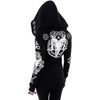 Gothic Zip Up Print Hoodie - Festigal