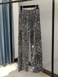 Wide Leg Sequin Pants - Festigal