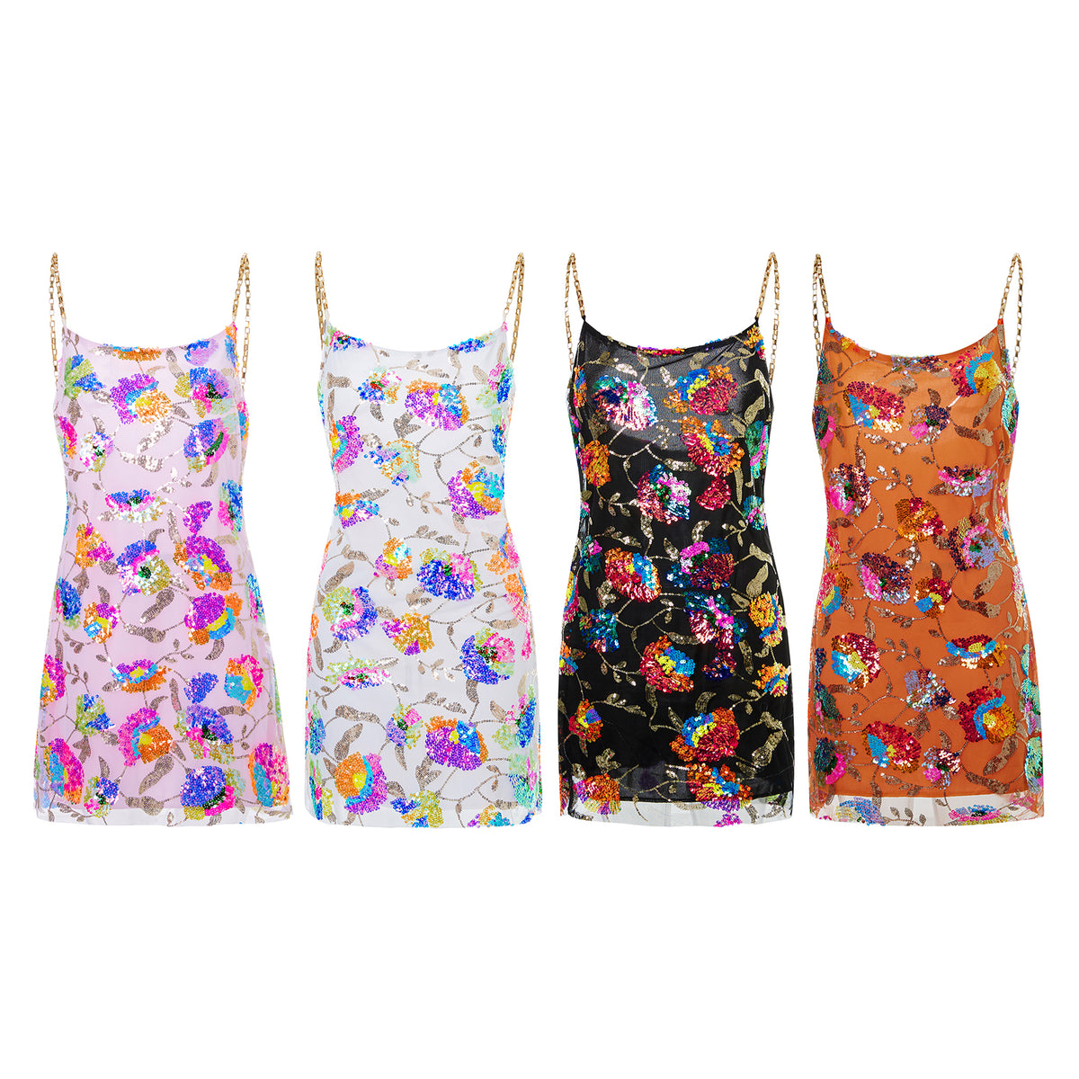 Backless Embellished Chain Strap Dress - Festigal