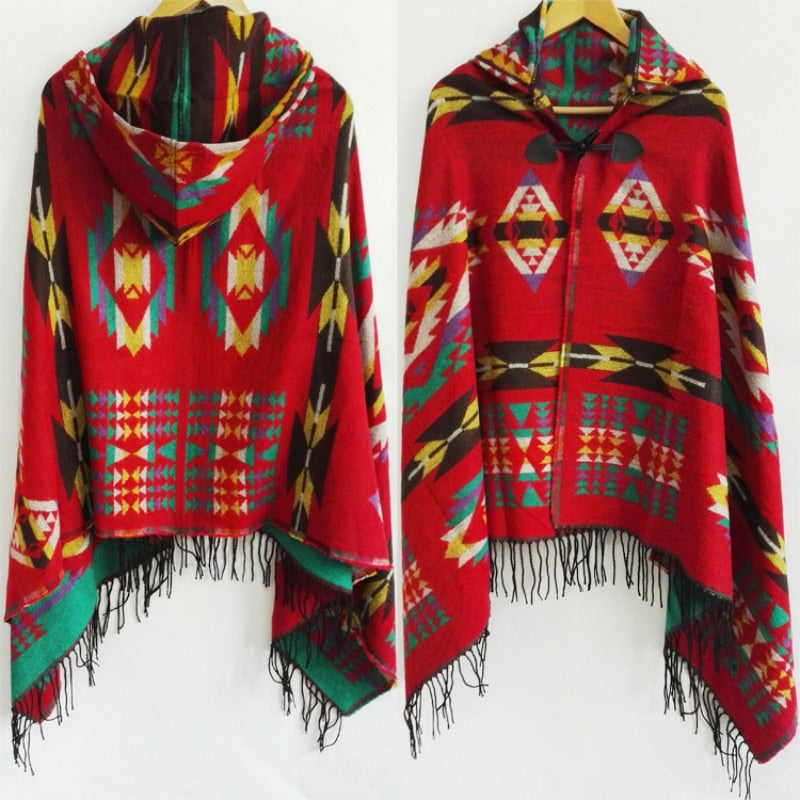 Aztec Style Multifunction Poncho - Festigal