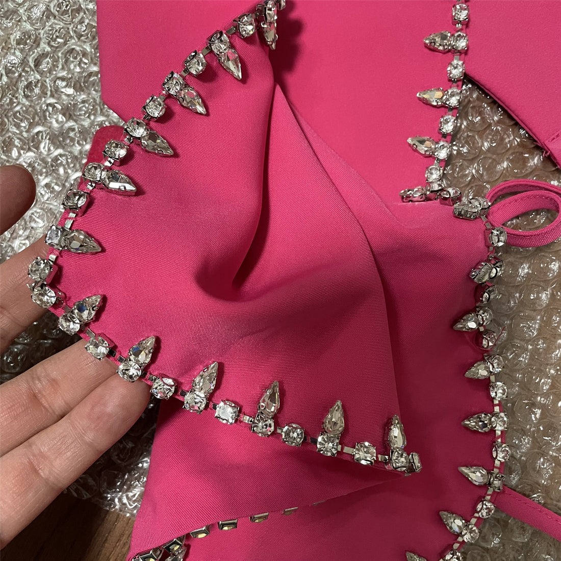 Heart Shaped Rhinestone Crop Top - Festigal