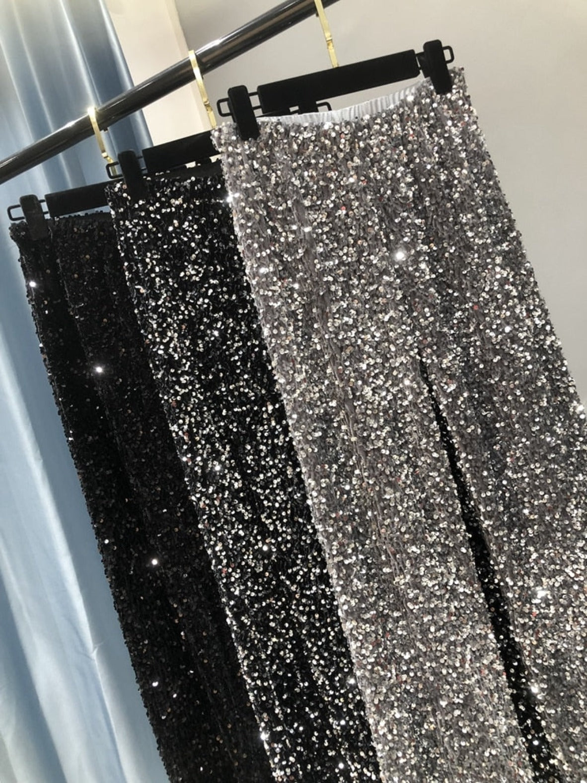 Wide Leg Sequin Pants - Festigal