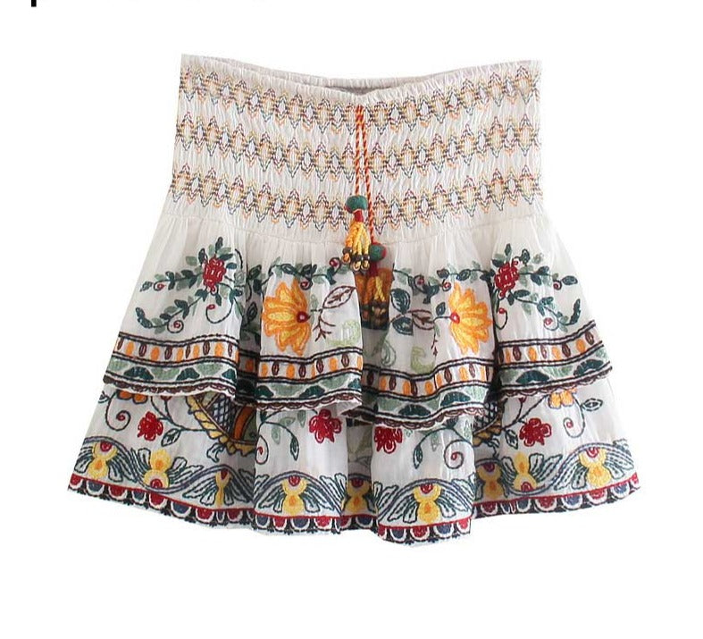 Boho Embroidered Floral Two Piece - Festigal