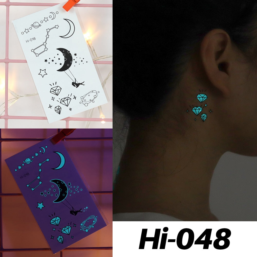 Blue Luminous Tattoo Stickers - Festigal