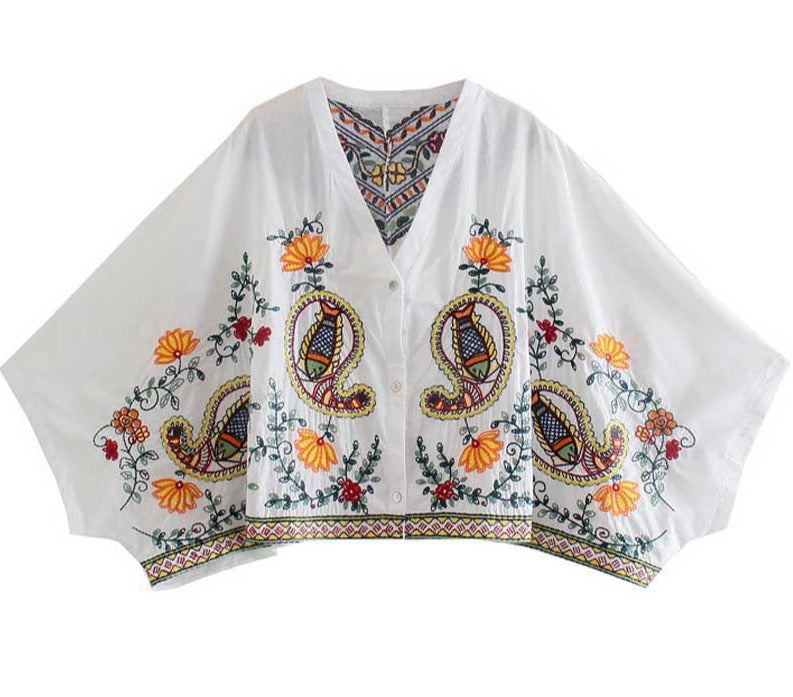 Boho Embroidered Floral Two Piece - Festigal